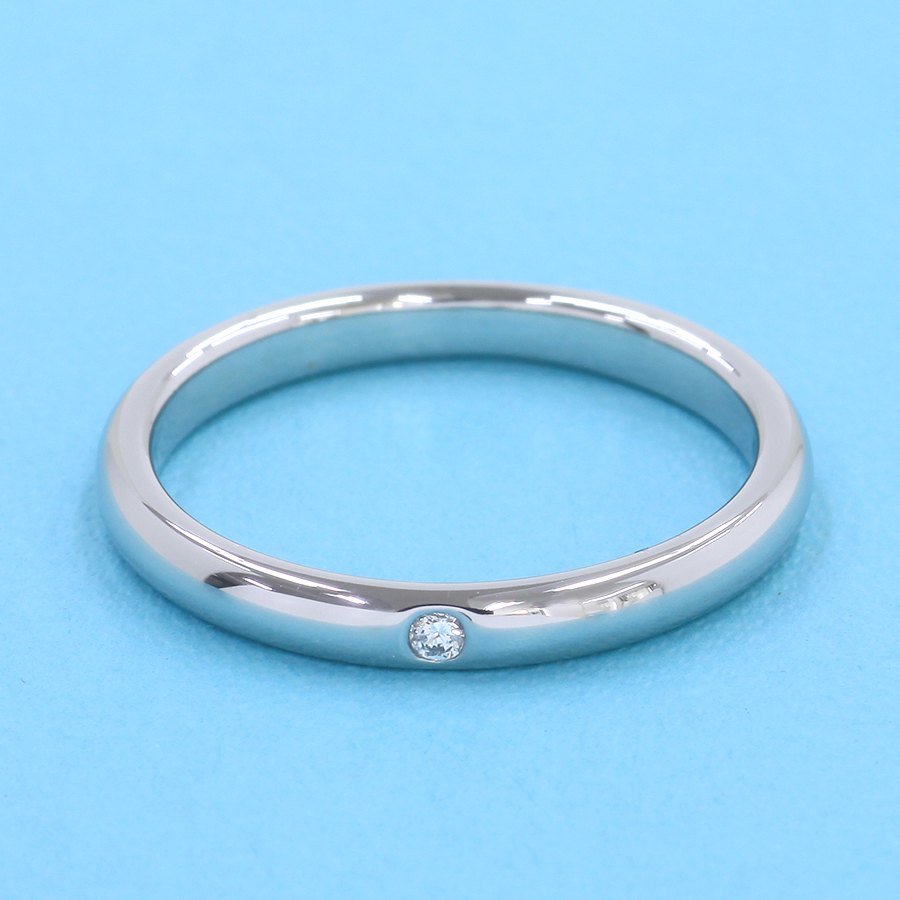 ティファニー スタッキングバンド リング 指輪 ダイヤモンド1ポイント 8号 PT950(プラチナ)8号サイズ
