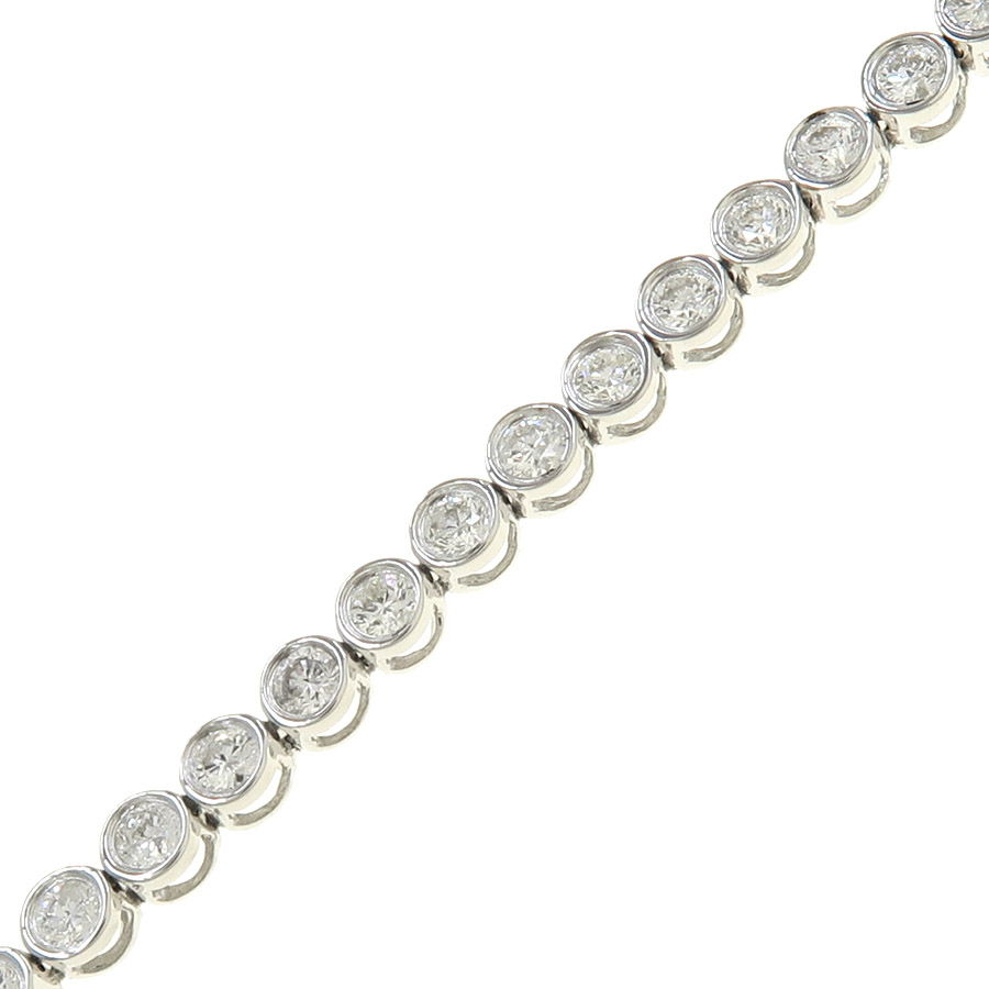 中古】 K18WG ブレスレット ダイヤモンド 18金 K18ホワイト