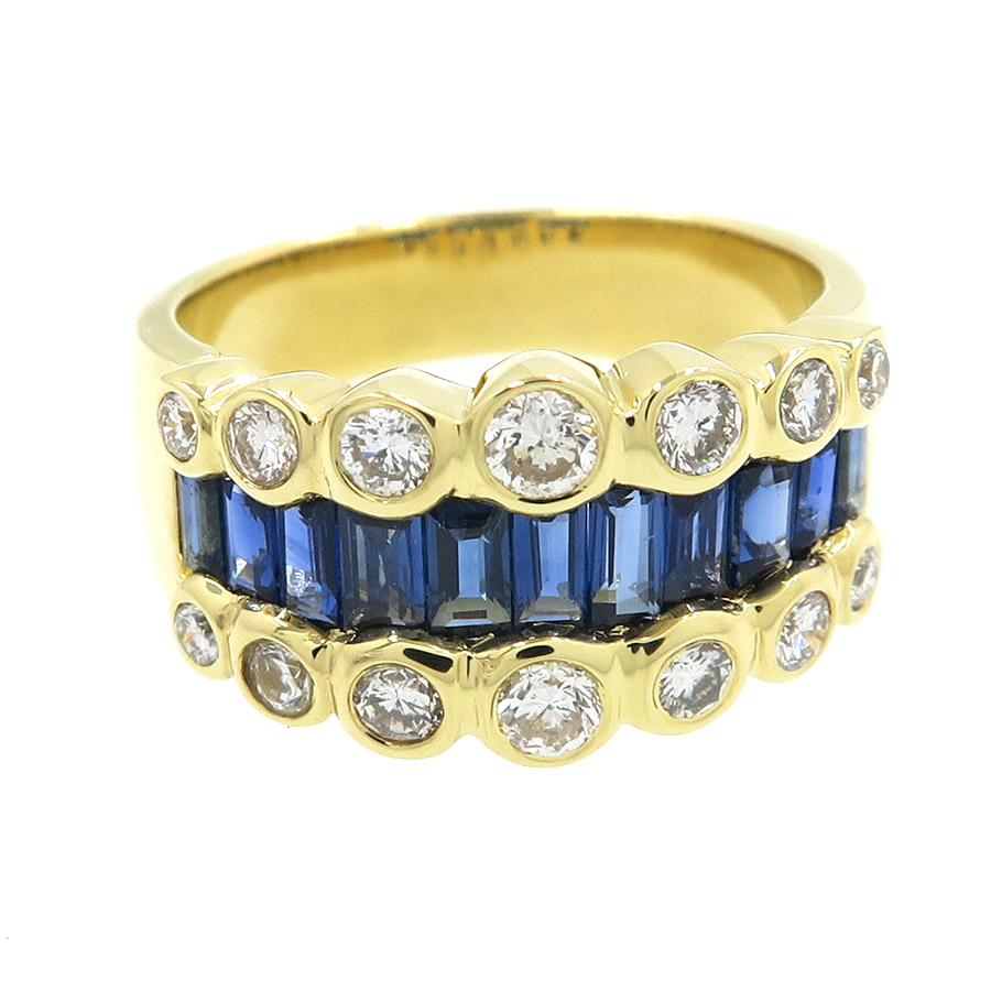 K18サファイアダイヤリング