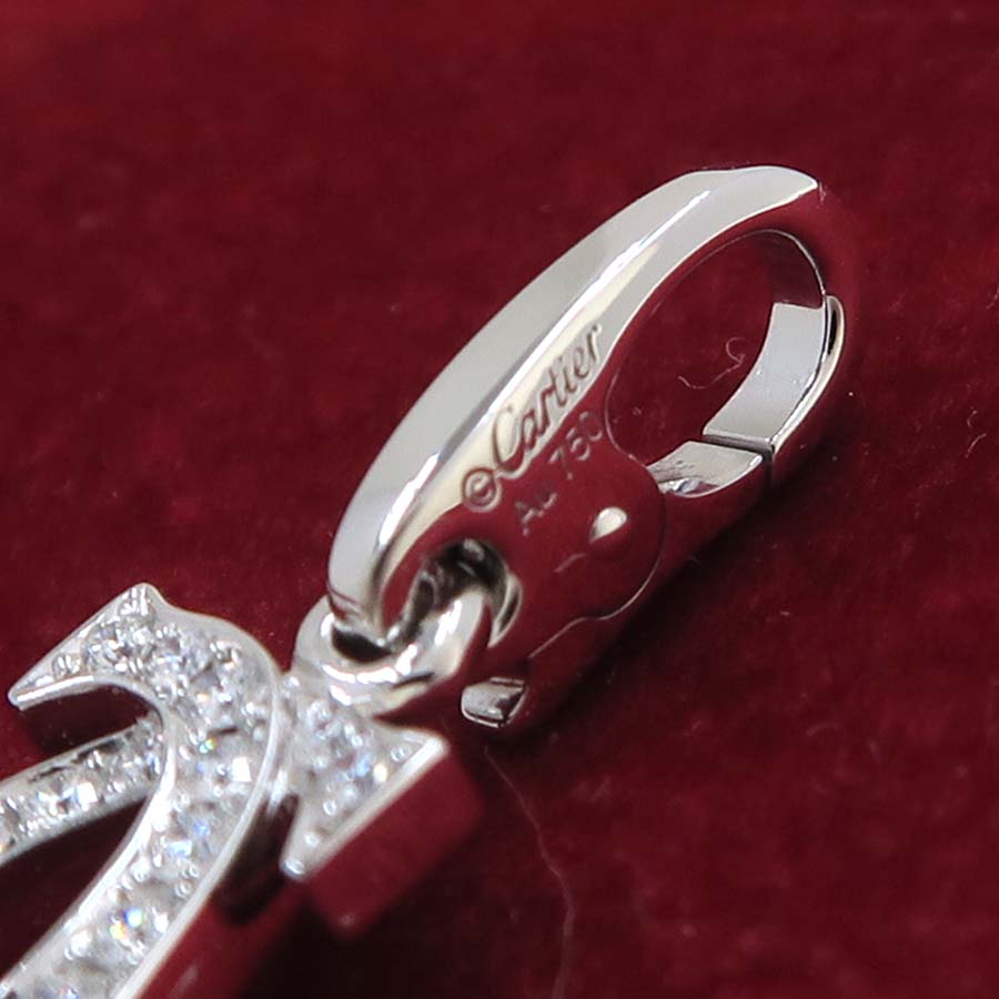 【新品仕上げ】カルティエ　2C ダイヤ　ホワイトゴールド　チャーム CARTIER】カルティエ 2C チャーム ペンダントトップ K18ホワイト