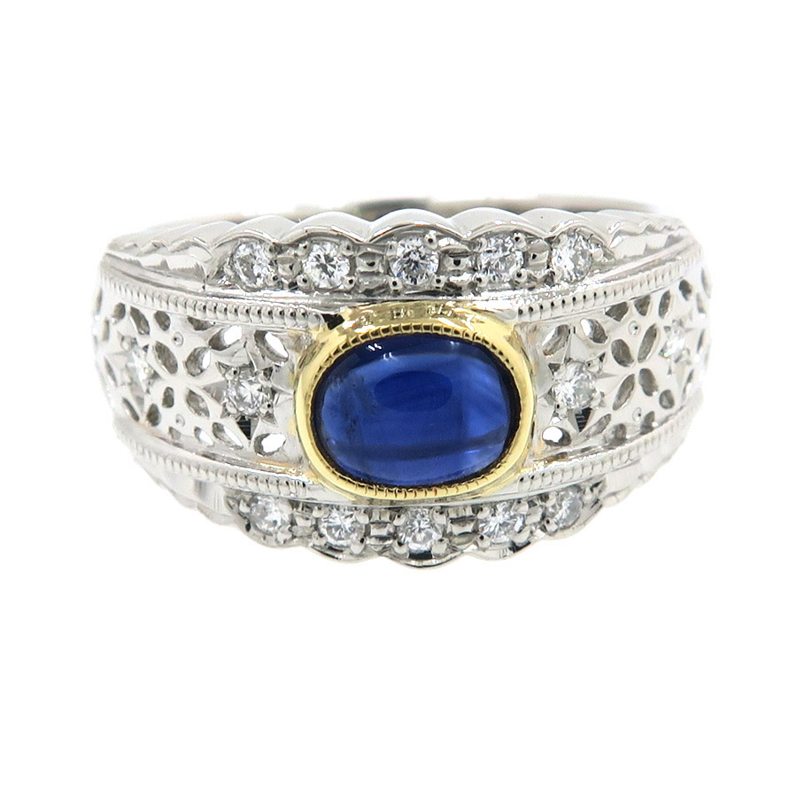 Pt900K18サファイアダイヤリング/質屋 さのや ブランド 通販サイト 