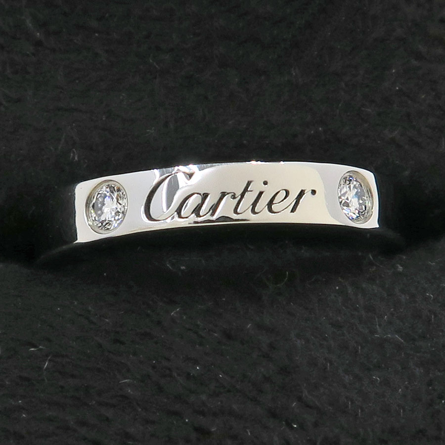 Cドゥカルティエリング/3MM/2Pダイヤ
