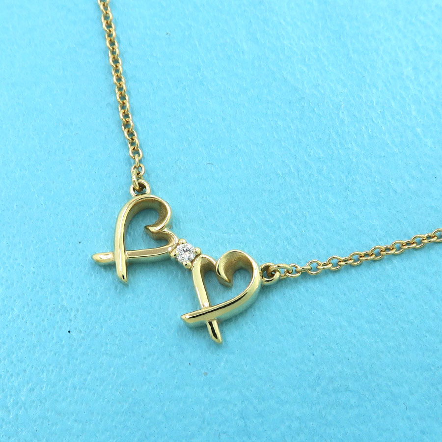 ダブルラビングハートネックレス/1Pダイヤ