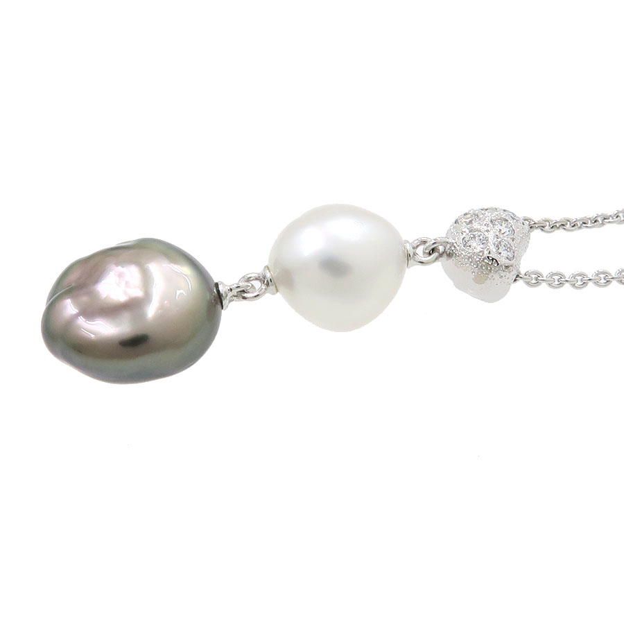 バロックパールネックレス/クロチョウ&シロチョウ/質屋 さのや