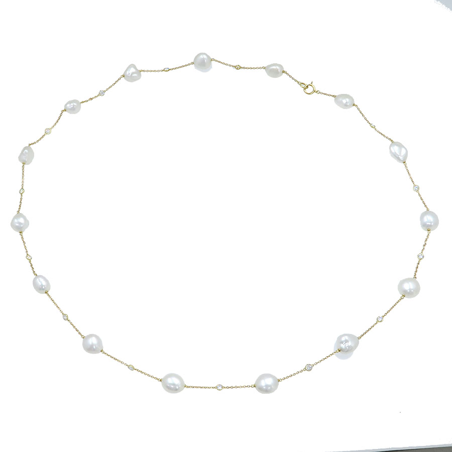 パールダイヤネックレス/シロチョウ(無核)