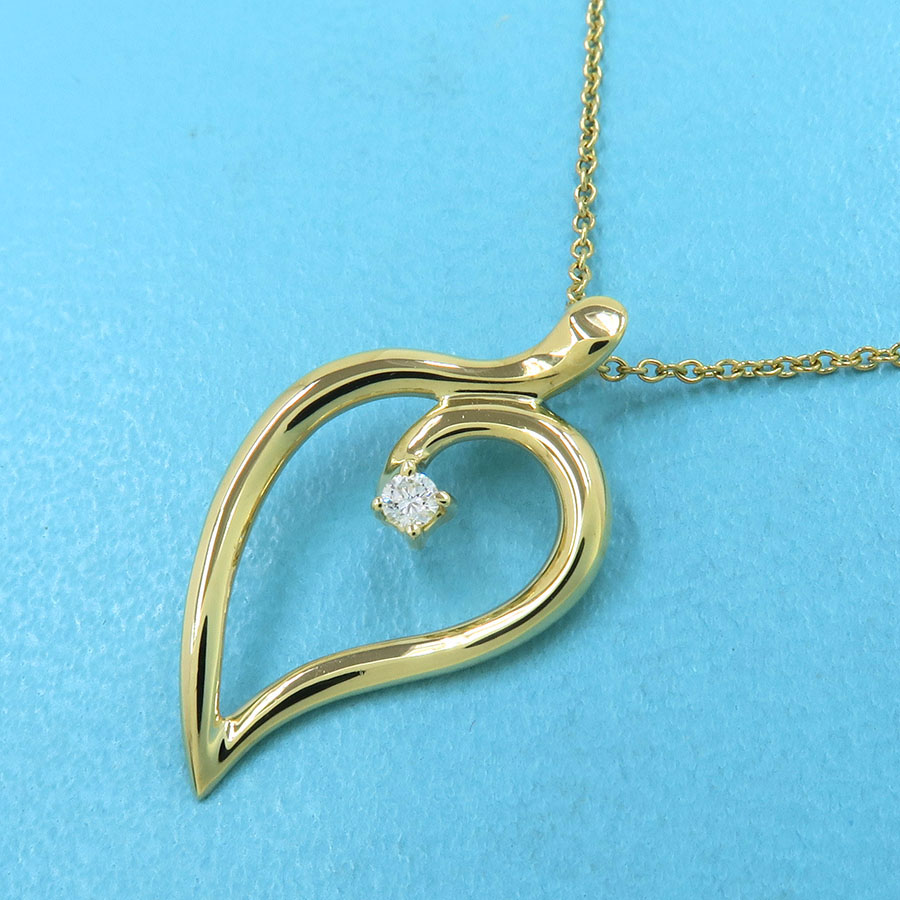 リーフネックレス/1Pダイヤ