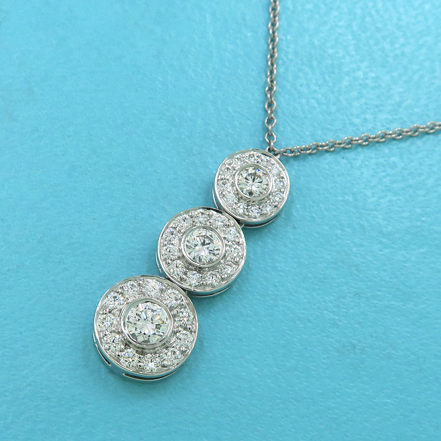 サークレットトリプルドロップダイヤネックレス