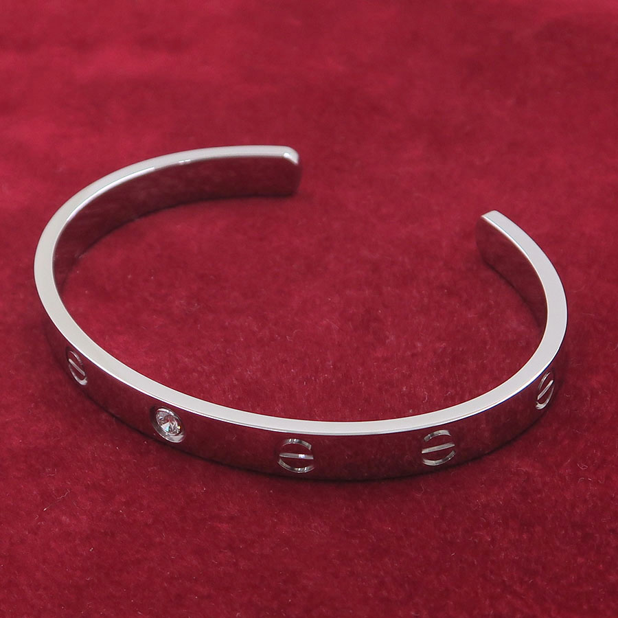 ラブオープンバングル/1Pダイヤ