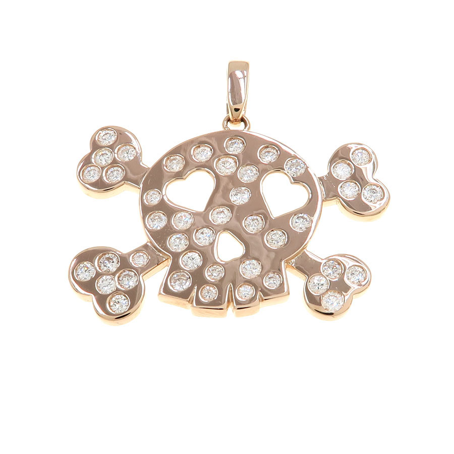 K18PGダイヤペンダントトップ/スカル