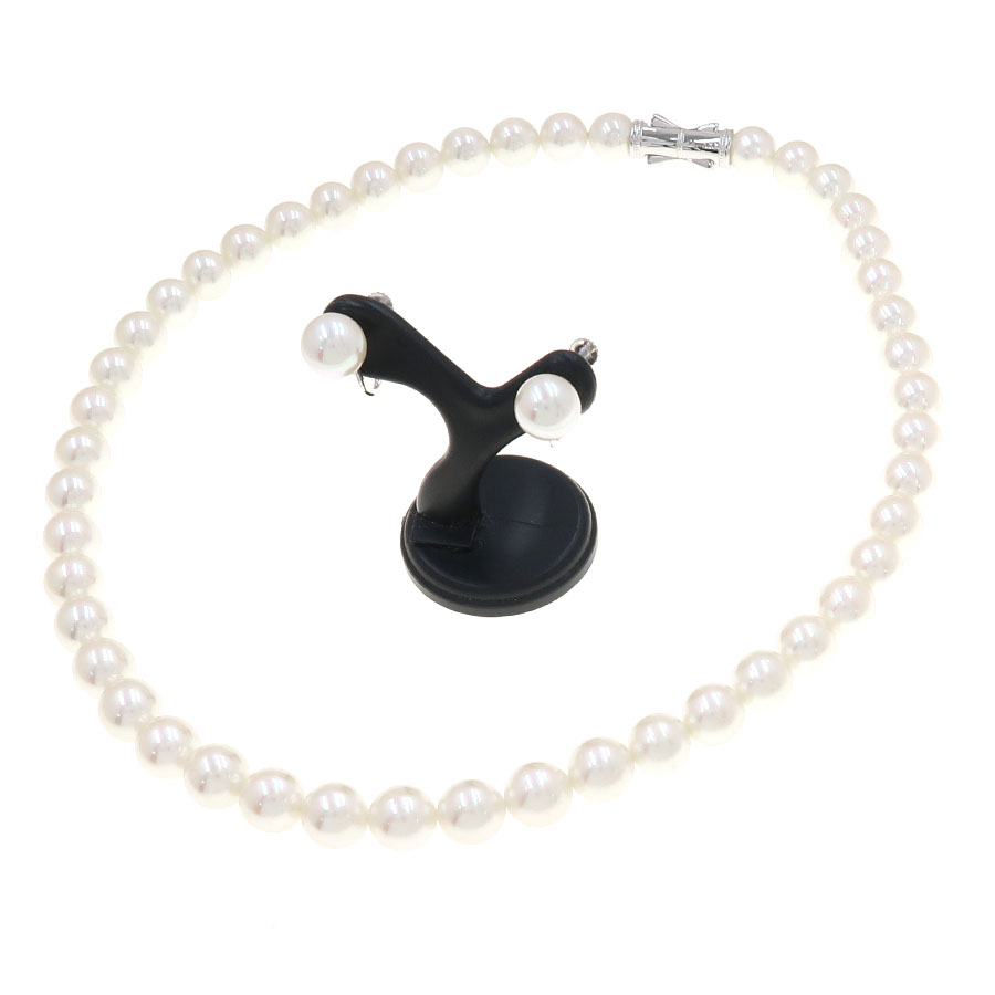 パールチョーカー/イヤリングセット/アコヤ