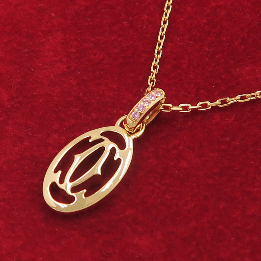 ロゴドゥーブルネックレス/ピンクサファイア