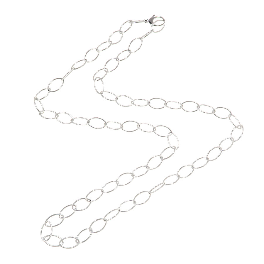 オーバルリンクロングチェーンネックレス