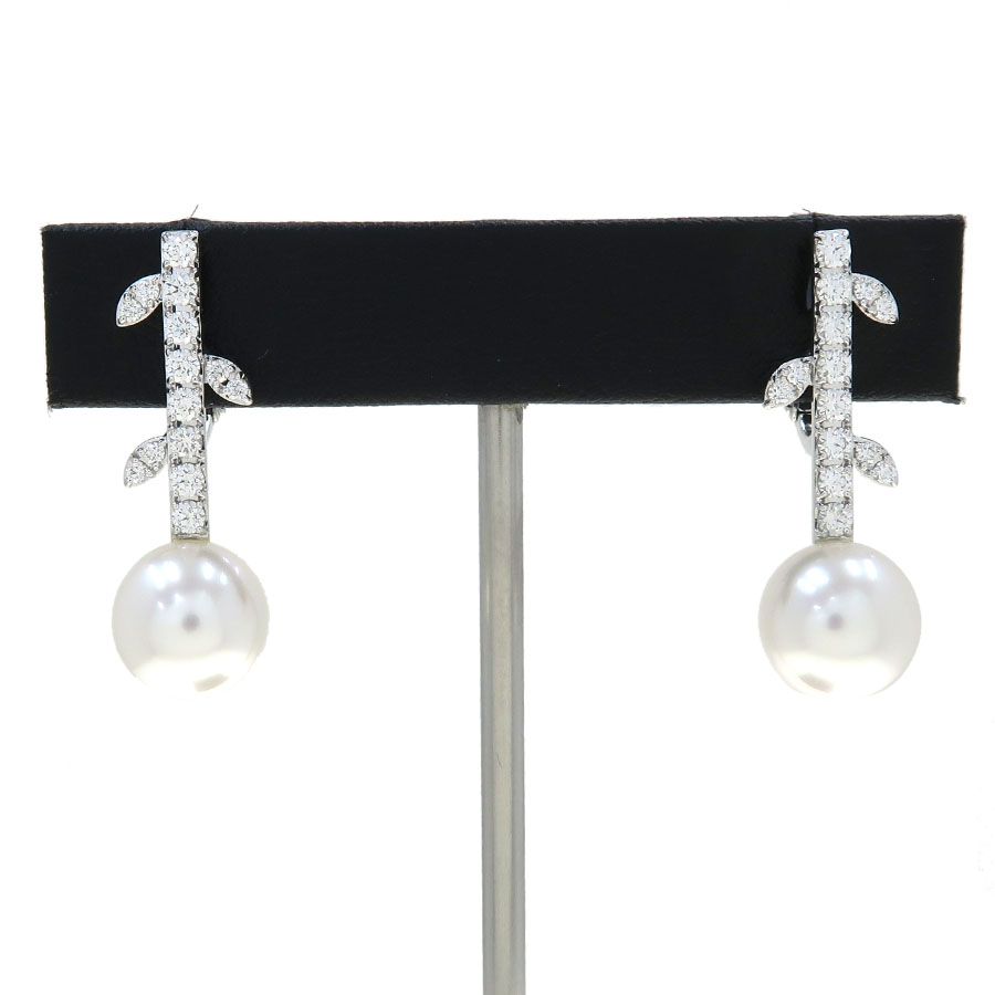 クーゲルパールダイヤイヤリング/シロチョウ