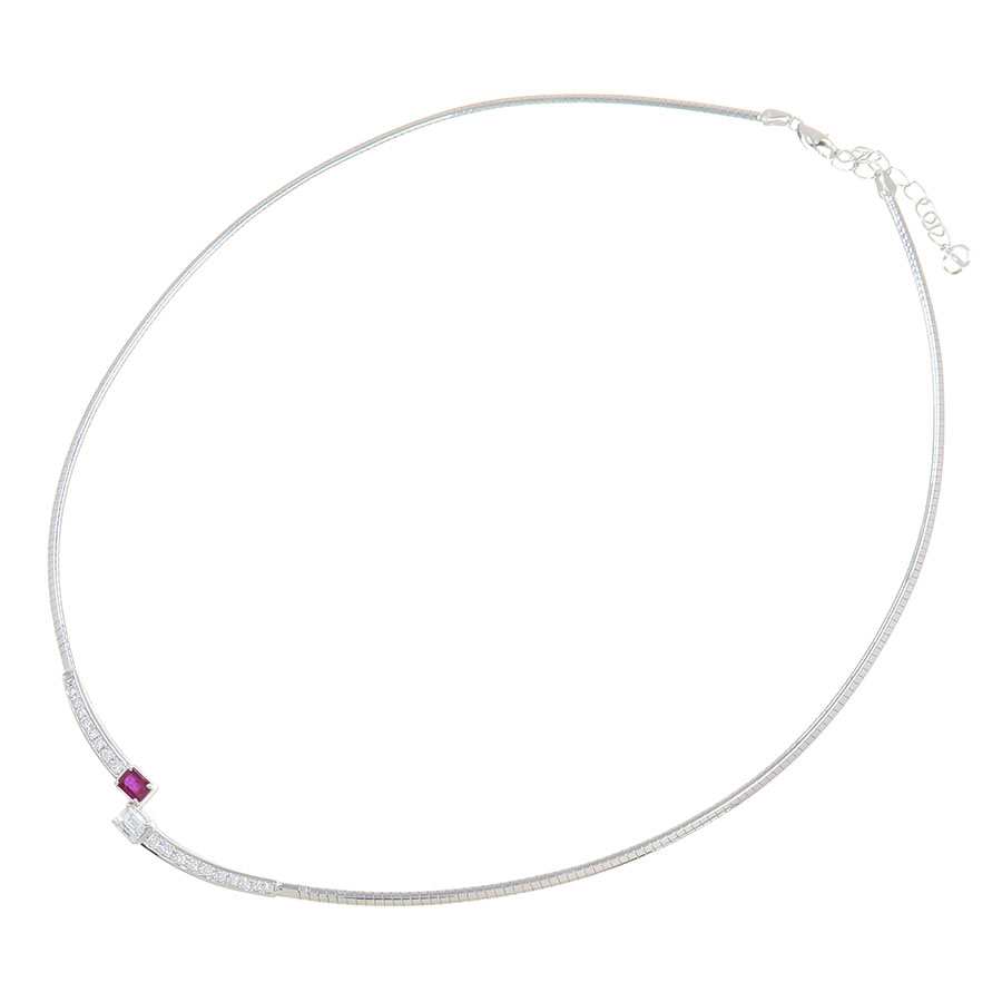 K18WGルビーダイヤネックレス