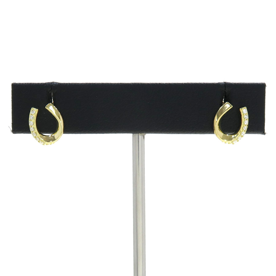 K18ダイヤピアス/ホースシュー