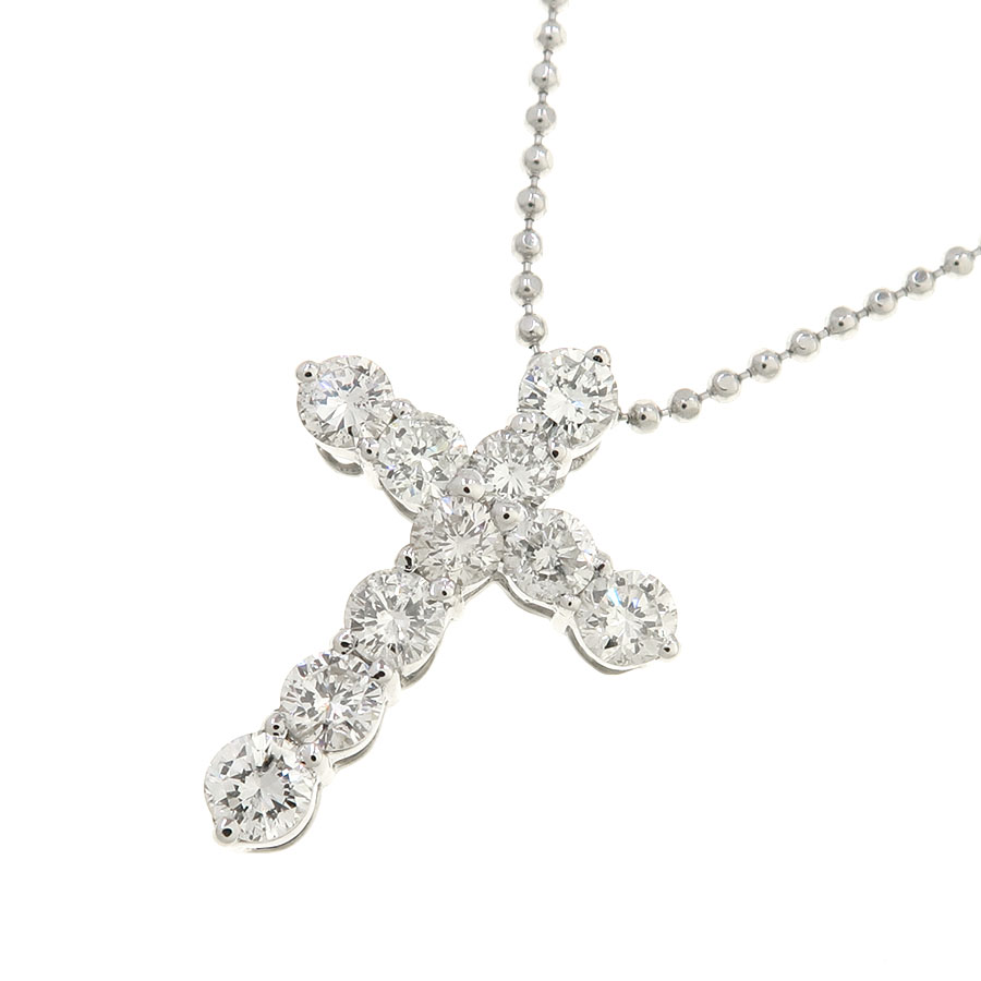 Ptダイヤクロスネックレス