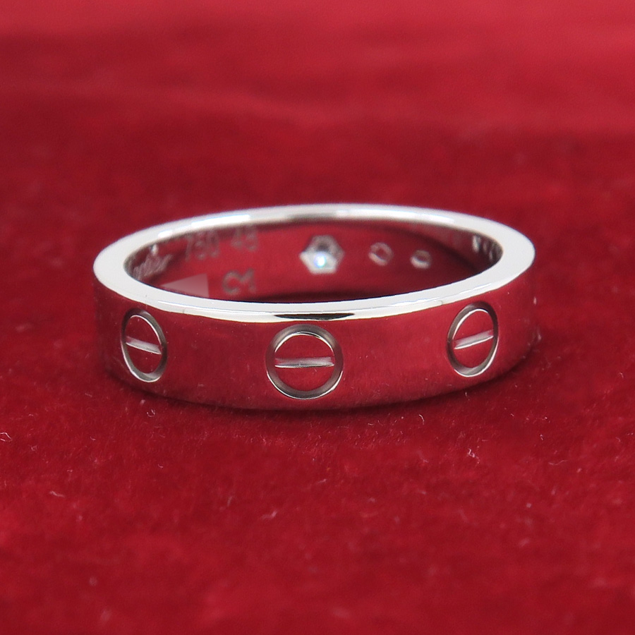 ◉Cartier 48 ミニラブリング ダイヤ 1P 750 WG 掃除キット付 ミニラブリング/1Pダイヤ/質屋 さのや ブランド 通販サイト