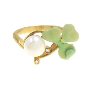 パールエナメルダイヤリング