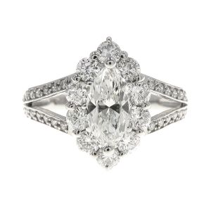 Pt900ダイヤリング/マーキスD0.701ct