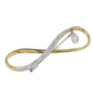ダイヤブローチ/ペアシェイプD1.01ct