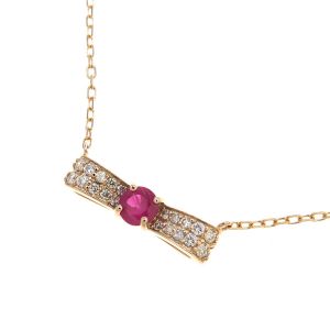 K18PGルビーダイヤネックレス