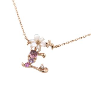 フラワーレターズイニシャルネックレス/E