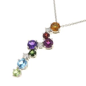 マルチカラーストーンダイヤネックレス