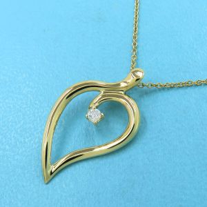 リーフネックレス/1Pダイヤ