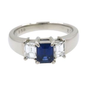 Pt900サファイアダイヤリング