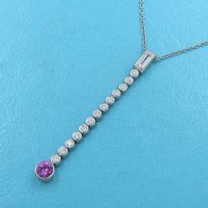 ジャズドロップネックレス/ピンクサフィア＆ダイヤ