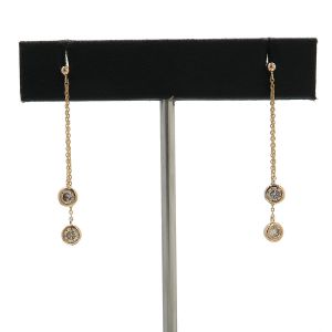 K18PGブラウンダイヤピアス