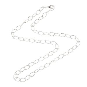 オーバルリンクロングチェーンネックレス