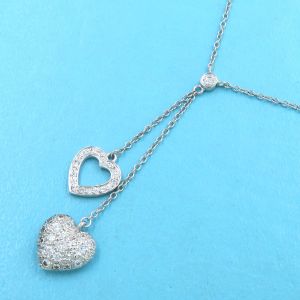 センチメンタルハートドロップダイヤネックレス