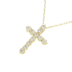 K18ダイヤネックレス/クロス