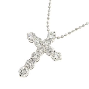 Ptダイヤクロスネックレス