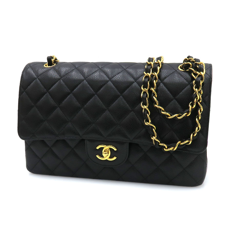 キャビア･デカマトラッセ･Wフラップチェーンショルダー