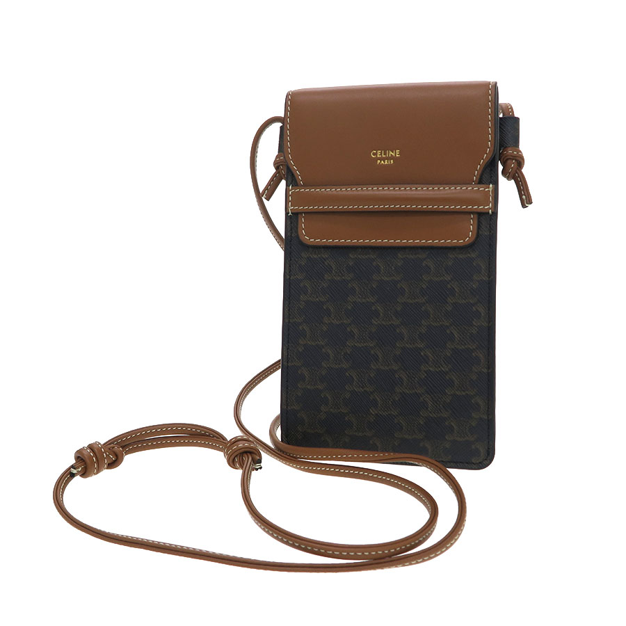 モバイルポーチ/トリオンフキャンバス＆ラムスキン