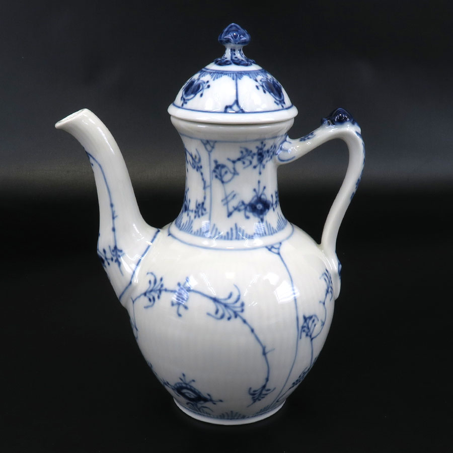 ブルーフルーテッド プレイン･コーヒーポット