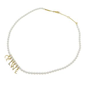 CELINE PARIS パールネックレス/ガラス