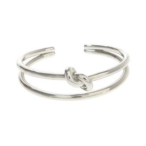 ノット ダブル カフ/ロジウムフィニッシュ ブラス